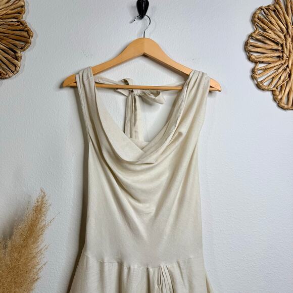 Free People Jayna midi dress halter Free-est Linen blend open back XS - Picture 5 of 11
